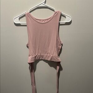 PacSun Pink Ribbed Tie-Back Tank Top